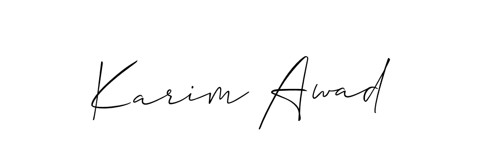 Make a beautiful signature design for name Karim Awad. With this signature (Allison_Script) style, you can create a handwritten signature for free. Karim Awad signature style 2 images and pictures png