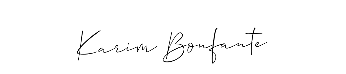 You should practise on your own different ways (Allison_Script) to write your name (Karim Bonfante) in signature. don't let someone else do it for you. Karim Bonfante signature style 2 images and pictures png