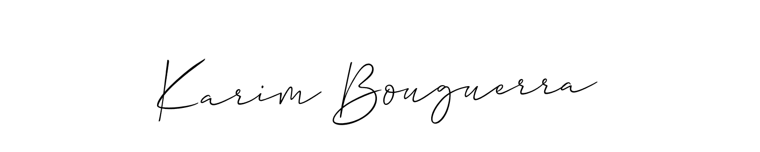 Create a beautiful signature design for name Karim Bouguerra. With this signature (Allison_Script) fonts, you can make a handwritten signature for free. Karim Bouguerra signature style 2 images and pictures png