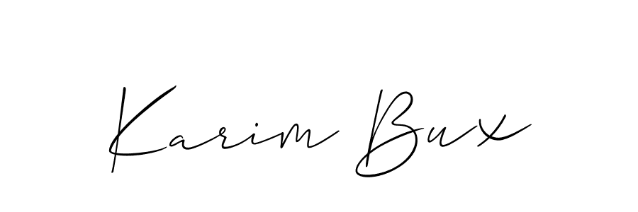 Design your own signature with our free online signature maker. With this signature software, you can create a handwritten (Allison_Script) signature for name Karim Bux. Karim Bux signature style 2 images and pictures png