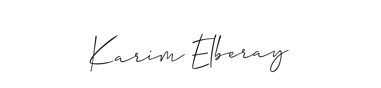 Make a beautiful signature design for name Karim Elberay. With this signature (Allison_Script) style, you can create a handwritten signature for free. Karim Elberay signature style 2 images and pictures png