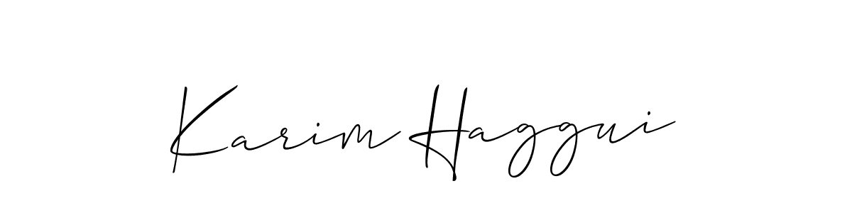 Create a beautiful signature design for name Karim Haggui. With this signature (Allison_Script) fonts, you can make a handwritten signature for free. Karim Haggui signature style 2 images and pictures png