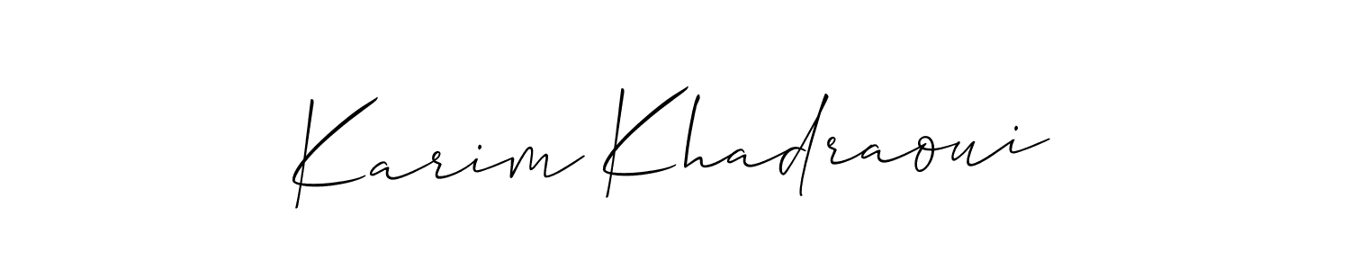 See photos of Karim Khadraoui official signature by Spectra . Check more albums & portfolios. Read reviews & check more about Allison_Script font. Karim Khadraoui signature style 2 images and pictures png