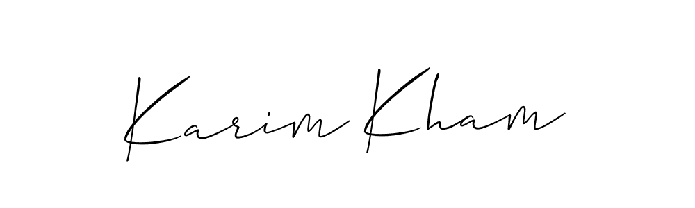 How to Draw Karim Kham signature style? Allison_Script is a latest design signature styles for name Karim Kham. Karim Kham signature style 2 images and pictures png