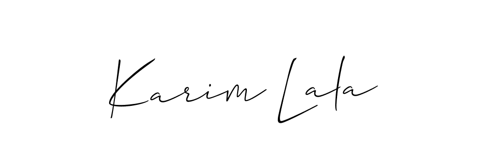 Make a beautiful signature design for name Karim Lala. With this signature (Allison_Script) style, you can create a handwritten signature for free. Karim Lala signature style 2 images and pictures png