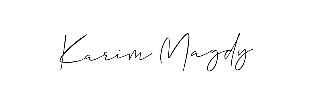 Karim Magdy stylish signature style. Best Handwritten Sign (Allison_Script) for my name. Handwritten Signature Collection Ideas for my name Karim Magdy. Karim Magdy signature style 2 images and pictures png