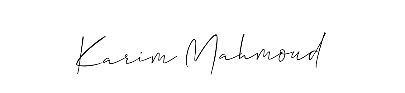 Use a signature maker to create a handwritten signature online. With this signature software, you can design (Allison_Script) your own signature for name Karim Mahmoud. Karim Mahmoud signature style 2 images and pictures png