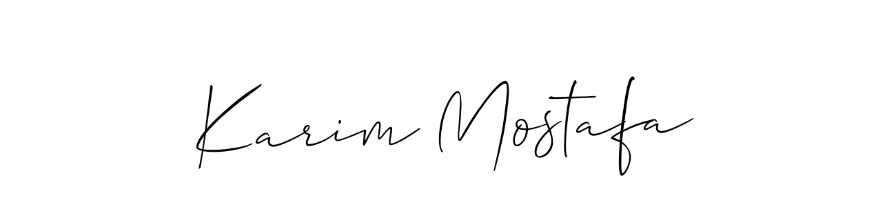 Make a beautiful signature design for name Karim Mostafa. With this signature (Allison_Script) style, you can create a handwritten signature for free. Karim Mostafa signature style 2 images and pictures png
