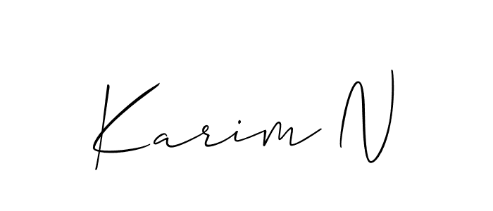 Create a beautiful signature design for name Karim N. With this signature (Allison_Script) fonts, you can make a handwritten signature for free. Karim N signature style 2 images and pictures png