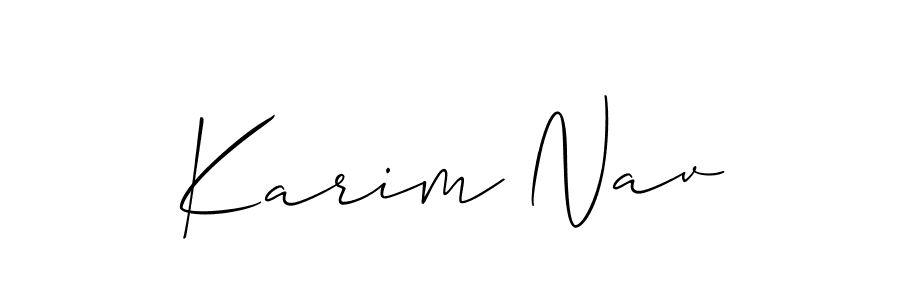 You should practise on your own different ways (Allison_Script) to write your name (Karim Nav) in signature. don't let someone else do it for you. Karim Nav signature style 2 images and pictures png