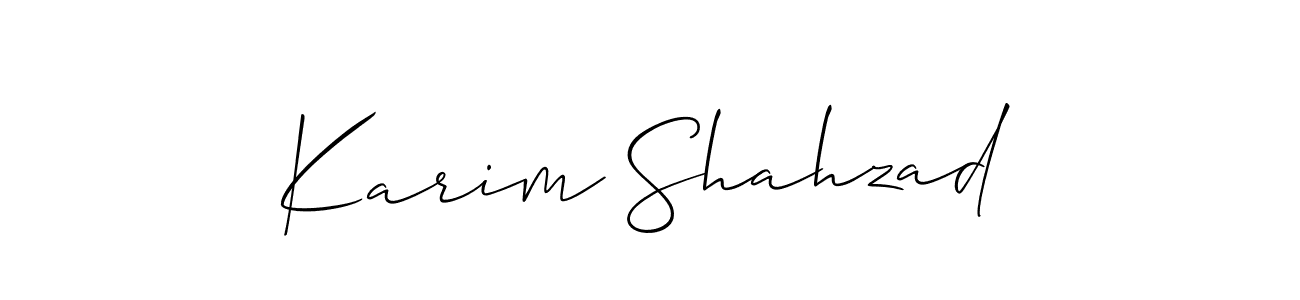 This is the best signature style for the Karim Shahzad name. Also you like these signature font (Allison_Script). Mix name signature. Karim Shahzad signature style 2 images and pictures png