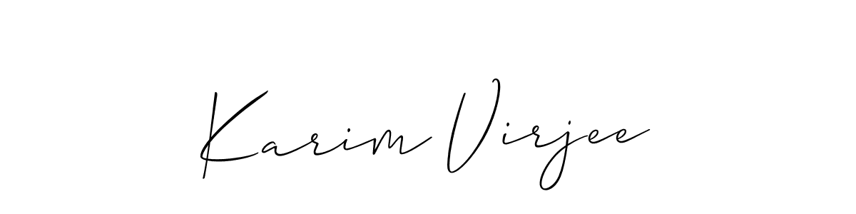 Also we have Karim Virjee name is the best signature style. Create professional handwritten signature collection using Allison_Script autograph style. Karim Virjee signature style 2 images and pictures png