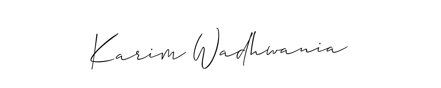 Similarly Allison_Script is the best handwritten signature design. Signature creator online .You can use it as an online autograph creator for name Karim Wadhwania. Karim Wadhwania signature style 2 images and pictures png