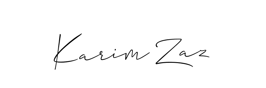 Create a beautiful signature design for name Karim Zaz. With this signature (Allison_Script) fonts, you can make a handwritten signature for free. Karim Zaz signature style 2 images and pictures png