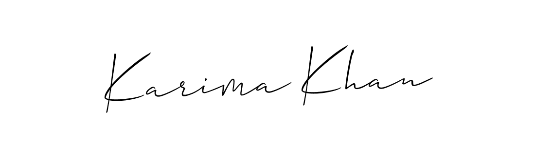 How to make Karima Khan signature? Allison_Script is a professional autograph style. Create handwritten signature for Karima Khan name. Karima Khan signature style 2 images and pictures png