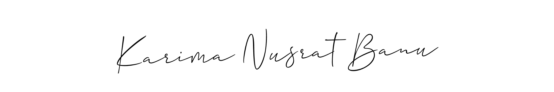 Make a short Karima Nusrat Banu signature style. Manage your documents anywhere anytime using Allison_Script. Create and add eSignatures, submit forms, share and send files easily. Karima Nusrat Banu signature style 2 images and pictures png