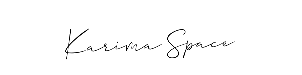 Use a signature maker to create a handwritten signature online. With this signature software, you can design (Allison_Script) your own signature for name Karima Space. Karima Space signature style 2 images and pictures png