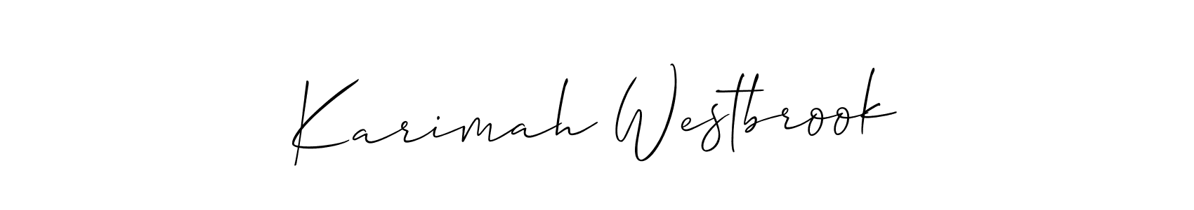 You should practise on your own different ways (Allison_Script) to write your name (Karimah Westbrook) in signature. don't let someone else do it for you. Karimah Westbrook signature style 2 images and pictures png