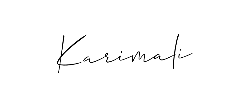 Also You can easily find your signature by using the search form. We will create Karimali name handwritten signature images for you free of cost using Allison_Script sign style. Karimali signature style 2 images and pictures png