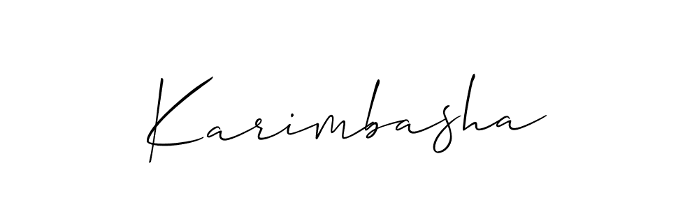 Design your own signature with our free online signature maker. With this signature software, you can create a handwritten (Allison_Script) signature for name Karimbasha. Karimbasha signature style 2 images and pictures png