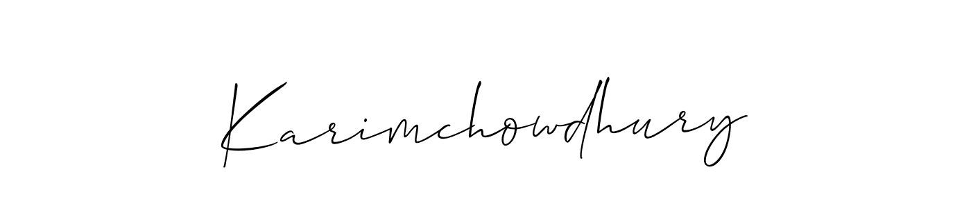 Allison_Script is a professional signature style that is perfect for those who want to add a touch of class to their signature. It is also a great choice for those who want to make their signature more unique. Get Karimchowdhury name to fancy signature for free. Karimchowdhury signature style 2 images and pictures png