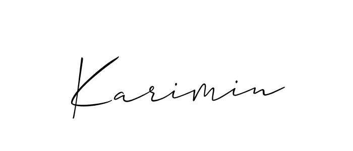 Allison_Script is a professional signature style that is perfect for those who want to add a touch of class to their signature. It is also a great choice for those who want to make their signature more unique. Get Karimin name to fancy signature for free. Karimin signature style 2 images and pictures png