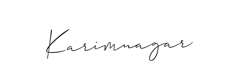 How to make Karimnagar name signature. Use Allison_Script style for creating short signs online. This is the latest handwritten sign. Karimnagar signature style 2 images and pictures png