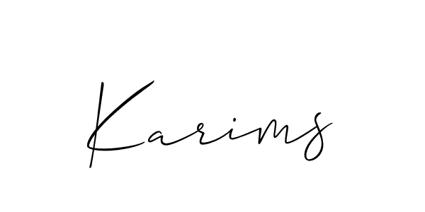 Karims stylish signature style. Best Handwritten Sign (Allison_Script) for my name. Handwritten Signature Collection Ideas for my name Karims. Karims signature style 2 images and pictures png