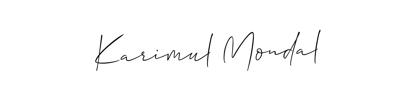 How to make Karimul Mondal name signature. Use Allison_Script style for creating short signs online. This is the latest handwritten sign. Karimul Mondal signature style 2 images and pictures png