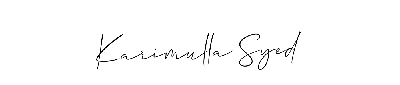 Design your own signature with our free online signature maker. With this signature software, you can create a handwritten (Allison_Script) signature for name Karimulla Syed. Karimulla Syed signature style 2 images and pictures png