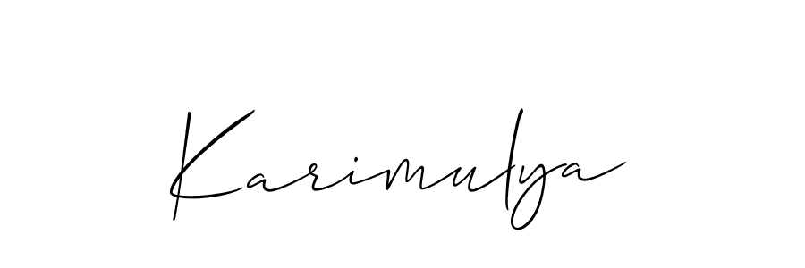 Create a beautiful signature design for name Karimulya. With this signature (Allison_Script) fonts, you can make a handwritten signature for free. Karimulya signature style 2 images and pictures png