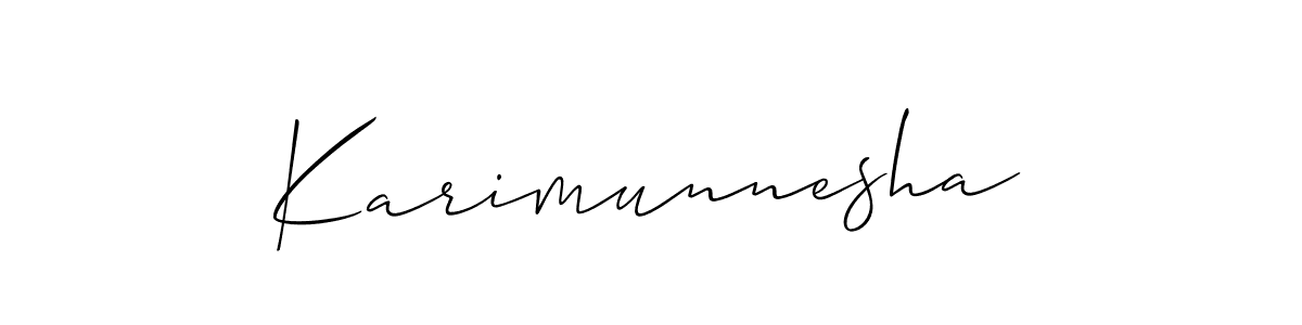 How to Draw Karimunnesha signature style? Allison_Script is a latest design signature styles for name Karimunnesha. Karimunnesha signature style 2 images and pictures png