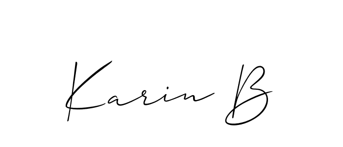 Use a signature maker to create a handwritten signature online. With this signature software, you can design (Allison_Script) your own signature for name Karin B. Karin B signature style 2 images and pictures png