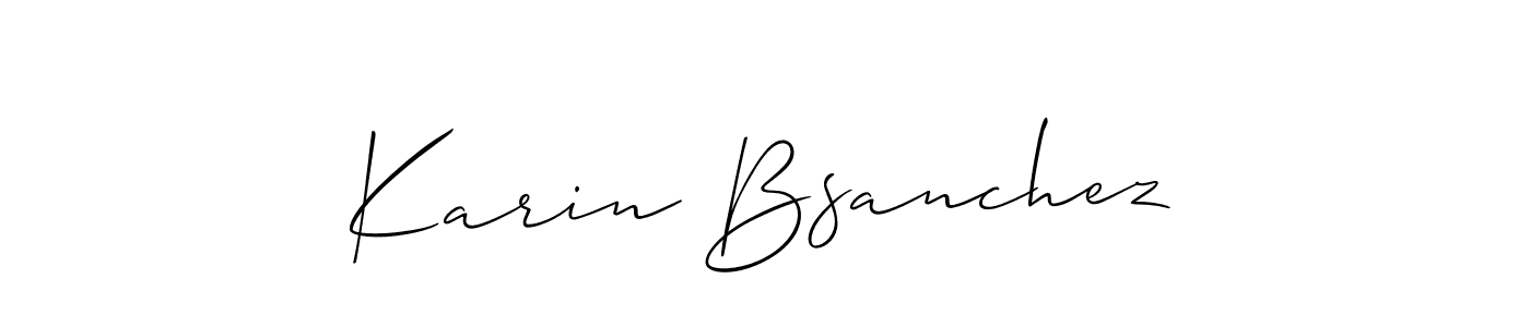 Also You can easily find your signature by using the search form. We will create Karin Bsanchez name handwritten signature images for you free of cost using Allison_Script sign style. Karin Bsanchez signature style 2 images and pictures png