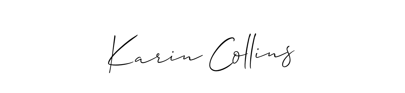 How to make Karin Collins name signature. Use Allison_Script style for creating short signs online. This is the latest handwritten sign. Karin Collins signature style 2 images and pictures png