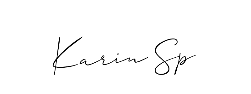 Create a beautiful signature design for name Karin Sp. With this signature (Allison_Script) fonts, you can make a handwritten signature for free. Karin Sp signature style 2 images and pictures png