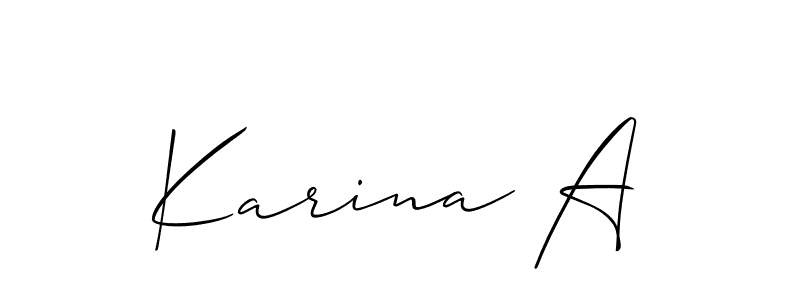 Create a beautiful signature design for name Karina A. With this signature (Allison_Script) fonts, you can make a handwritten signature for free. Karina A signature style 2 images and pictures png