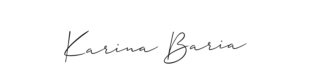 You should practise on your own different ways (Allison_Script) to write your name (Karina Baria) in signature. don't let someone else do it for you. Karina Baria signature style 2 images and pictures png