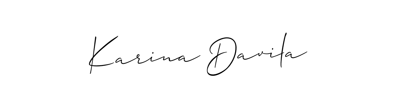 How to make Karina Davila name signature. Use Allison_Script style for creating short signs online. This is the latest handwritten sign. Karina Davila signature style 2 images and pictures png