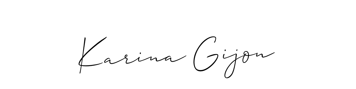 How to Draw Karina Gijon signature style? Allison_Script is a latest design signature styles for name Karina Gijon. Karina Gijon signature style 2 images and pictures png