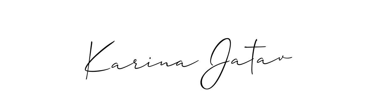 How to make Karina Jatav signature? Allison_Script is a professional autograph style. Create handwritten signature for Karina Jatav name. Karina Jatav signature style 2 images and pictures png