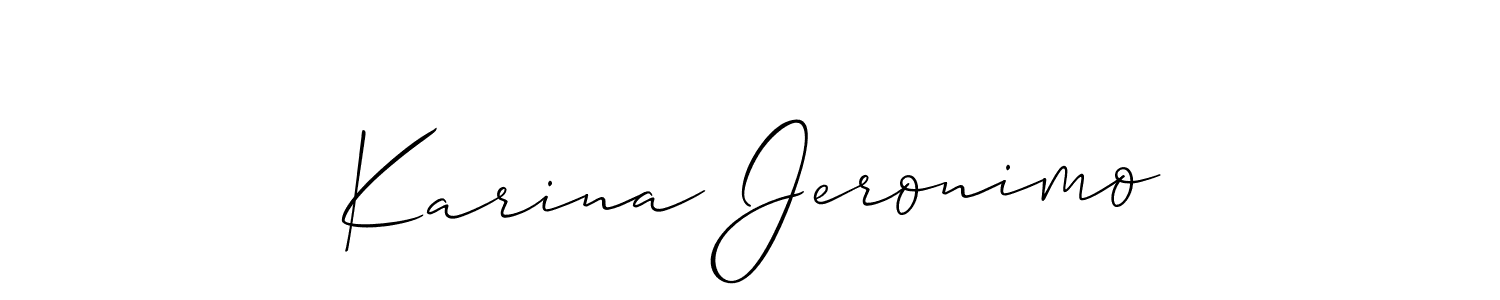 Design your own signature with our free online signature maker. With this signature software, you can create a handwritten (Allison_Script) signature for name Karina Jeronimo. Karina Jeronimo signature style 2 images and pictures png