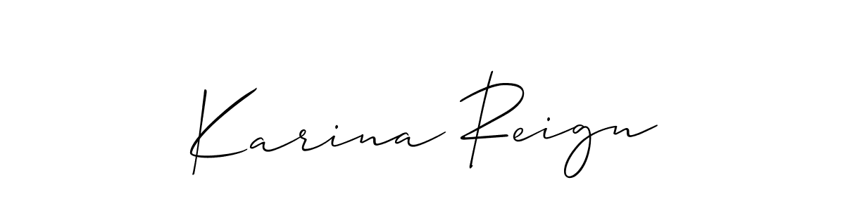 You should practise on your own different ways (Allison_Script) to write your name (Karina Reign) in signature. don't let someone else do it for you. Karina Reign signature style 2 images and pictures png