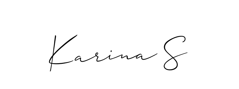 Make a beautiful signature design for name Karina S. With this signature (Allison_Script) style, you can create a handwritten signature for free. Karina S signature style 2 images and pictures png