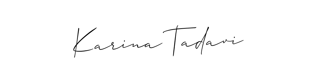 Make a short Karina Tadavi signature style. Manage your documents anywhere anytime using Allison_Script. Create and add eSignatures, submit forms, share and send files easily. Karina Tadavi signature style 2 images and pictures png