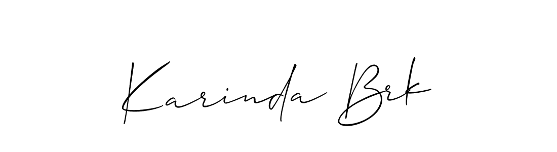 Make a beautiful signature design for name Karinda Brk. With this signature (Allison_Script) style, you can create a handwritten signature for free. Karinda Brk signature style 2 images and pictures png