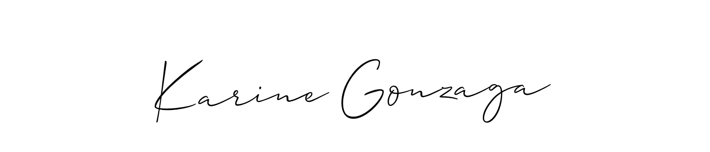 Also we have Karine Gonzaga name is the best signature style. Create professional handwritten signature collection using Allison_Script autograph style. Karine Gonzaga signature style 2 images and pictures png