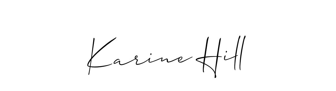 Also You can easily find your signature by using the search form. We will create Karine Hill name handwritten signature images for you free of cost using Allison_Script sign style. Karine Hill signature style 2 images and pictures png