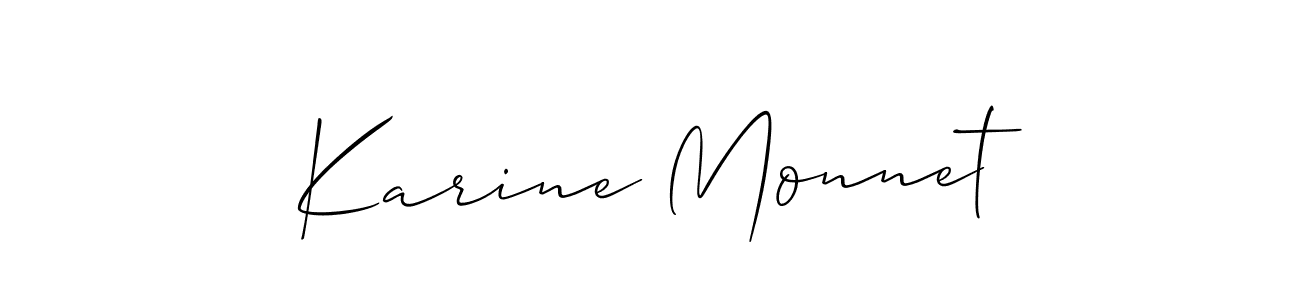 You should practise on your own different ways (Allison_Script) to write your name (Karine Monnet) in signature. don't let someone else do it for you. Karine Monnet signature style 2 images and pictures png