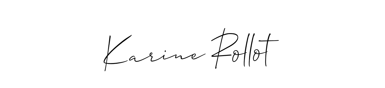 Use a signature maker to create a handwritten signature online. With this signature software, you can design (Allison_Script) your own signature for name Karine Rollot. Karine Rollot signature style 2 images and pictures png